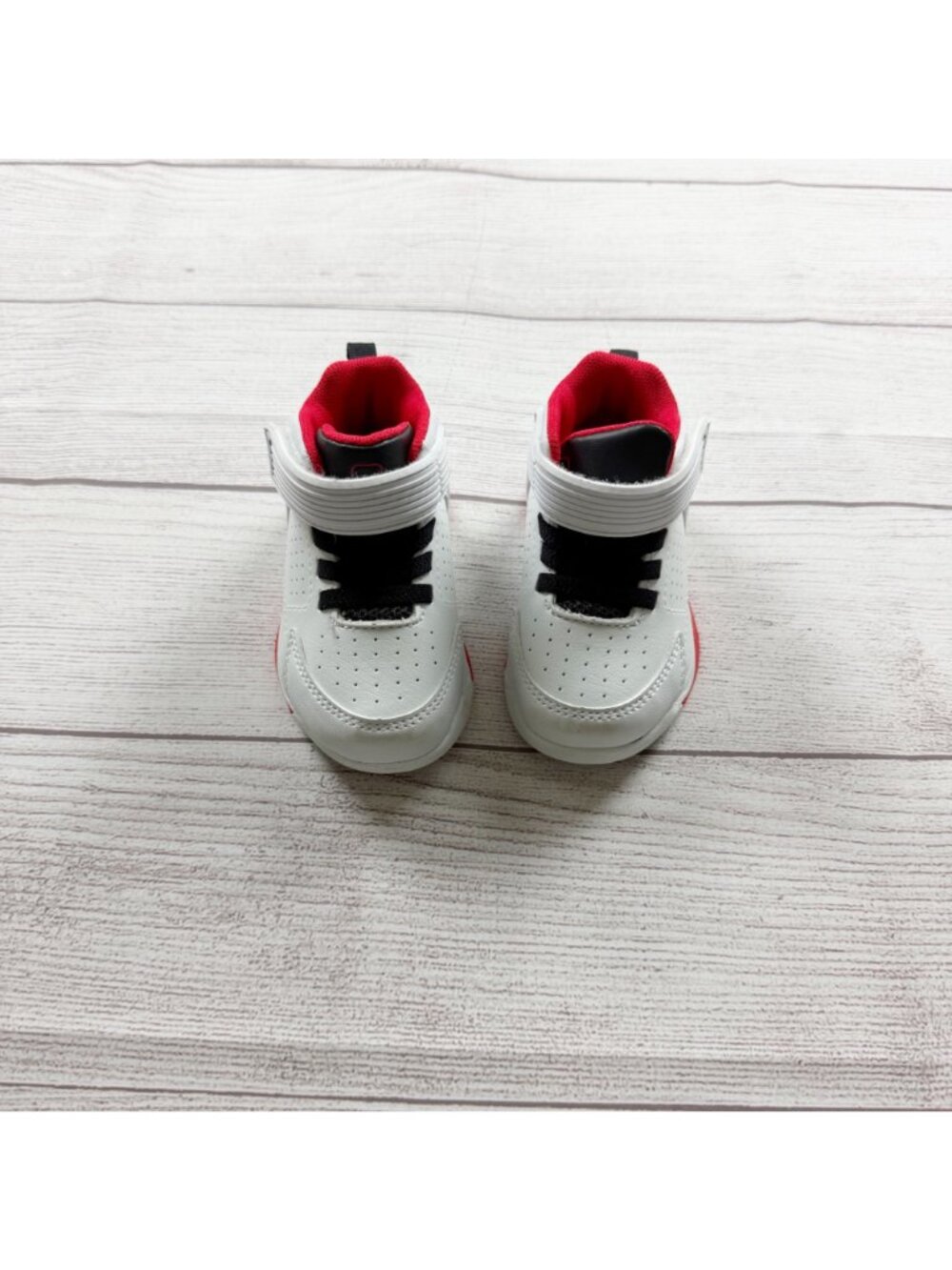 AND1 Kids Toddler White Black Red Basketball Sneakers Slip On Strap Shoes 5 - Picture 2 of 6